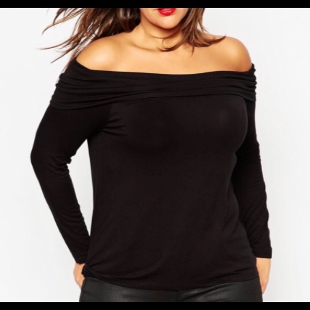 NWT J Crew off the shoulder black shirt